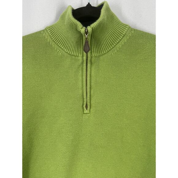 Vtg Brooks Brothers Sweater Mens Small Green 3/4 Zip Pima Cotton Preppy Academia - Picture 2 of 9